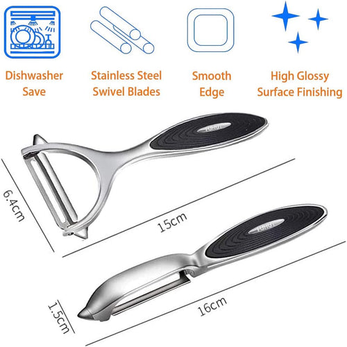 Vegetable, Apple Peelers for kitchen, Fruit, Carrot, Veggie, Potatoes Peeler, Y-Shaped and I-Shaped Stainless Steel Peelers, with Ergonomic Non-Slip Handle & Sharp Blade, Good Sturdy (2PCS)
