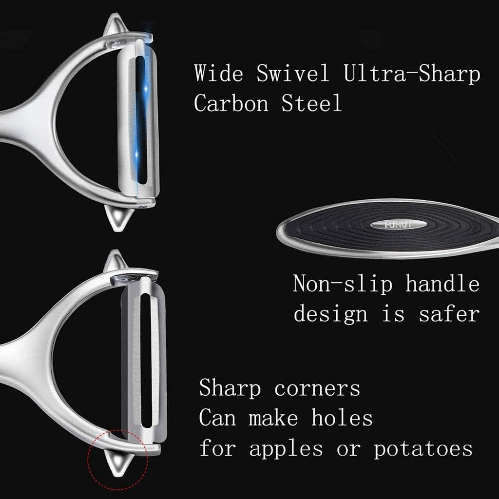 Vegetable, Apple Peelers for kitchen, Fruit, Carrot, Veggie, Potatoes Peeler, Y-Shaped and I-Shaped Stainless Steel Peelers, with Ergonomic Non-Slip Handle & Sharp Blade, Good Sturdy (2PCS)